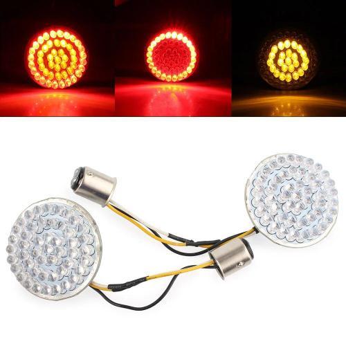 Feu De Stop Rouge Ambre 2 \""1157 Led Pour Harley, Feux De Clignotants