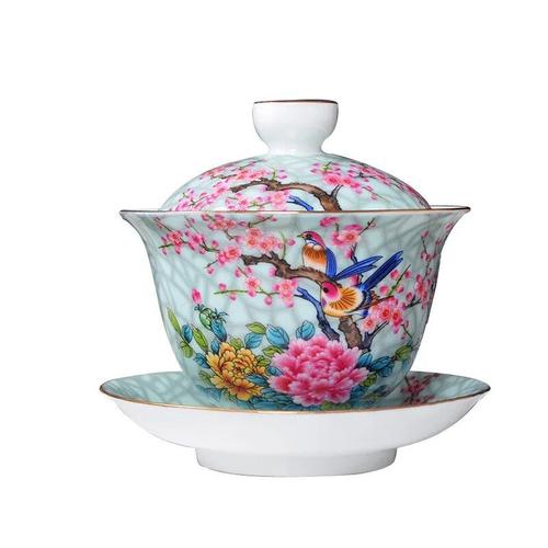 Jingdezhen Gai Wan ? Service À Thé De Style Chinois De Luxe, Tasses De Thé De 200ml, Bol À Couvercle En Porcelaine Pour Le Thé Kung Fu T02