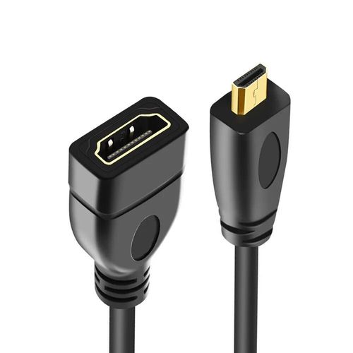 Câble adaptateur Micro HDMI mâle vers HD femelle, convertisseur de 15cm, câble d'extension compatible avec HDMI