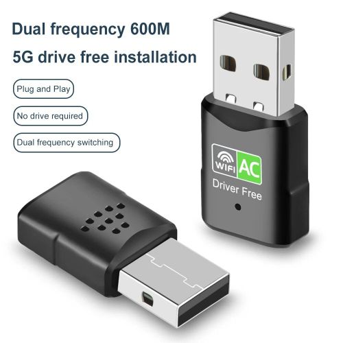 Adaptateur Wi-fi USB sans fil AC 150/600Mbps 2.4G/5G, récepteur de carte réseau, antenne, dongle Ethernet