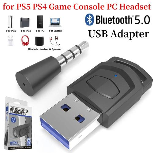 Adaptateur récepteur de téléphone sans fil pour console de jeu PS5 PS4,  casque PC, émetteur audio compatible Bluetooth, sauna audio de jeu