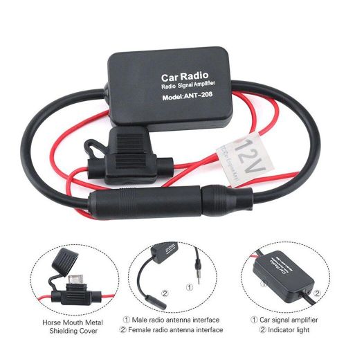Antenne Universelle Anti-Interférence Pour Voiture, Amplificateur De Signal Fm Et Am, Amplificateur De Signal Radio Pratique, Accessoires De Voiture, Ant-208, 88-108 Mhz, 12v