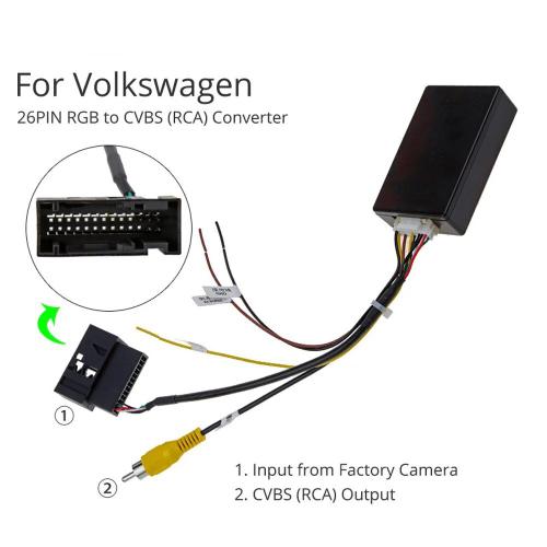 Adaptateur De Caméra De Rectransistors Rvb Vers Av, Convertisseur De Signal Pour Vw Rcdouvriers Rnsouvriers Rns315, 12v