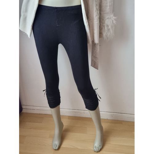 1 Leggins Noir Cache Cache Avec Dentelle Et Rubans Taille S