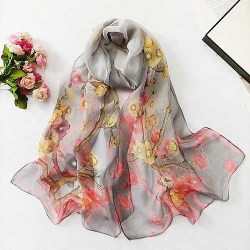 Longue Écharpe D'été En Mousseline De Soie Georgette Pour Femmes, Châle Long Imprimé, Bandana, Hijab, Fine, Respirante, Pour La Plage