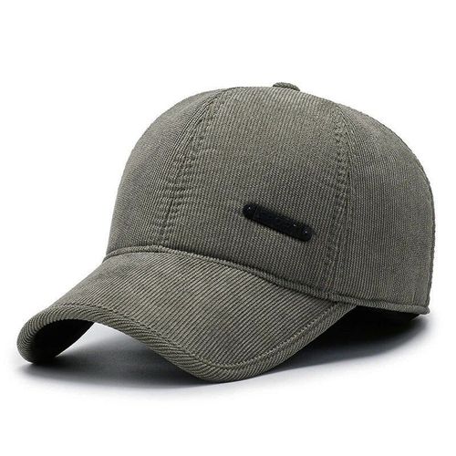 Casquette De Baseball En Velours Côtelé Pour Hommes, Chapeau À Visière Avec Rabat, Coupe-Vent, Sport En Plein Air, Décontracté, Noir, Ajustable