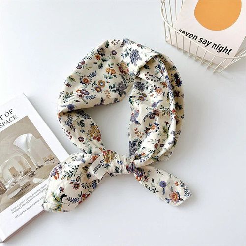 Écharpe Florale Harajuku Pour Femme, Écharpe Carrée En Coton Et Lin, Bandana Décoratif Pour Femme, Mouchoir De Luxe, 70x70cm, Été