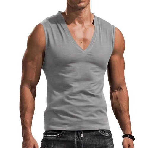 T-Shirt À Col En V Pour Homme, Haut De Sport, Fitness, Musculation, Résistant