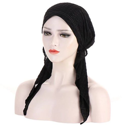 Turban À Volants Pour Femmes Musulmanes, Chapeau, Foulard, Intérieur, Casquettes, Longue Queue, Bonnet
