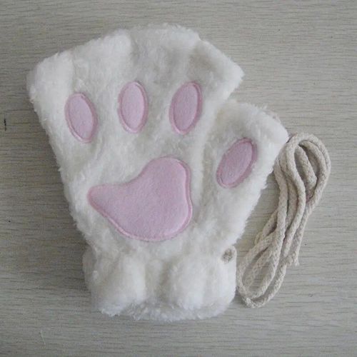 Offre Spéciale! Gants À Griffes De Patte De Chat En Peluche Pour Femmes Et Filles, Mitaines Sans Doigts, Fausse Fourrure, Ours, Noël, Halloween, Hiver