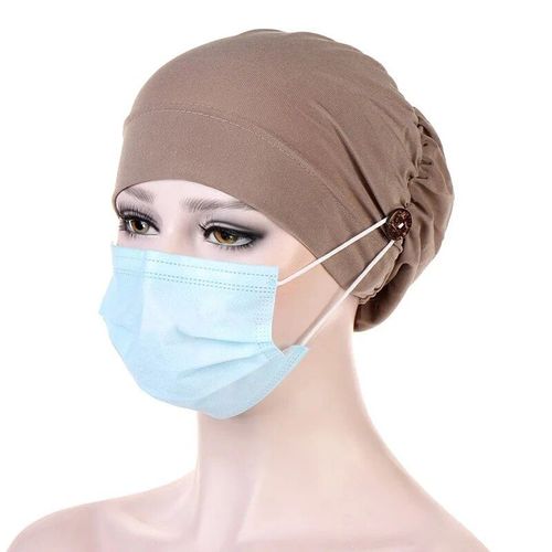 Turban Décontracté Avec Bouton Pour Femme, Chapeau Rond, Écharpe De Sauna, Bonnet Intérieur, Casquette Hijabs, Chapeaux De Chimio Musulmans, Casquettes Turbfamily
