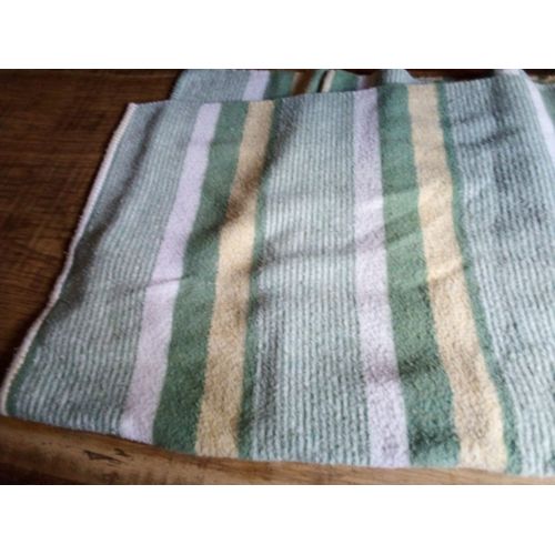 Couverture Rayée Tons Vert Et Jaune 135x200