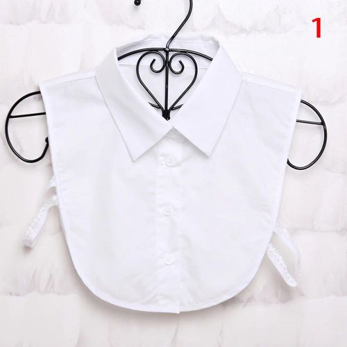 Chemise Femme Faux Col Blanc Noir, Chemise Femme Faux Col Détachable Demi-Chemise Chemisier Revers Col Élastique Cravate Femmes Vêtements Accessoires