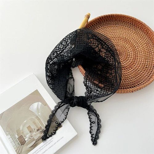 Écharpe Triangulaire Brodée En Dentelle De Luxe Faite À La Main Pour Femmes, Écharpes Transparentes À Imprimé Floral, Foulard Pour La Tête Et Le Cou, Châles De Protection Solaire