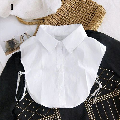 Faux Col En Mousseline De Soie Noire Et Blanche Pour Femme, Col De Chemise Amovible, Revers De Chemisier, Manches De Pull, Dentelle, Beurre