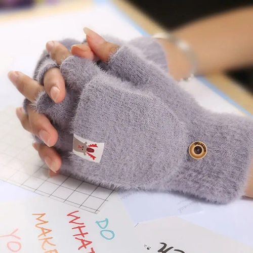 Gants À Rabat Doux En Velours De Lait Pour Femme, Doux Et Chauds, En Peluche, Mitaines De Cyclisme Et D'entraînement, Hiver