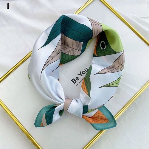 Injplanchers F-Foulard Carré Imprimé Floral Pour Femme, Bandana De Styliste Pour Bol, Foulard De Tête, Mouchoir 53cm X 53cm