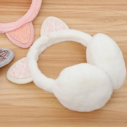 Cache-Oreilles En Peluche Pour Femme, Serre-Tête À Paillettes, Pliable, Idéal Pour L'hiver, Chat, Lapin, Renard