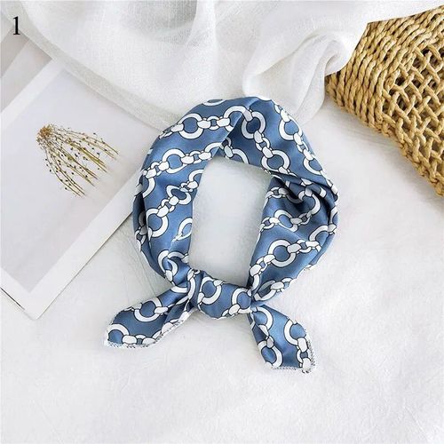 Foulard Carré À Imprimé Floral Et Papillon Pour Femme, Mouchoir En Satin, Bandana À La Mode, 50x50cm