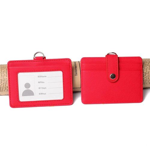Porte-cartes de crédit bancaire en cuir PU, porte-badge, étui pour carte de travail, protecteur de portefeuille, 3 emplacements, trucs, nom, pièce d'identité