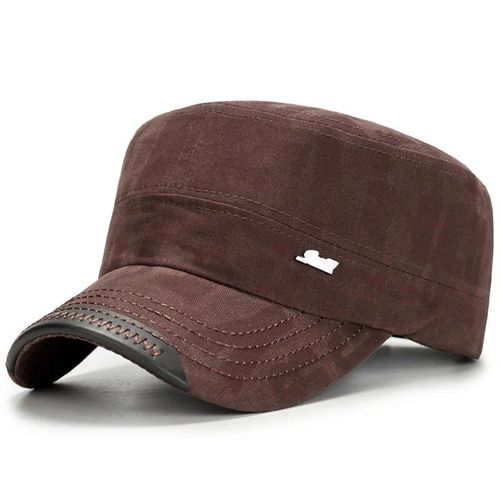 Amy ? Casquette Militaire Pour Hommes, Marque De Luxe, En Coton Lavé, À Dessus Plat, Camel Noir, Simple, Universelle, 2022