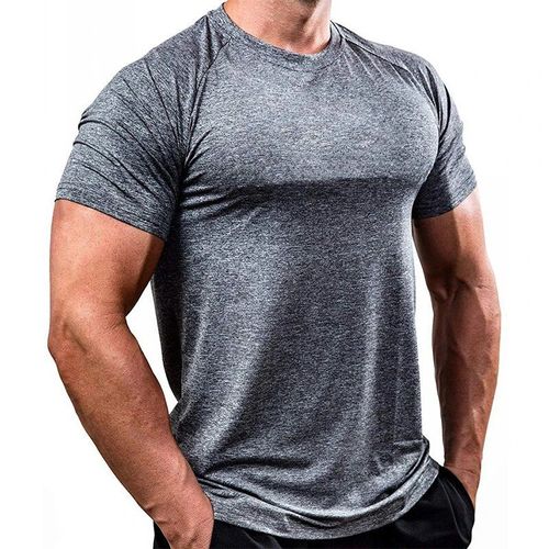 T-Shirt De Sport À Manches Courtes Pour Hommes, À Séchage Rapide, À Col Rond, Respirant, Classique, Pour Entraînement Et Fitness
