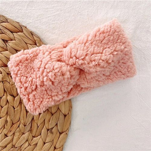 Bandeau Élastique En Laine D'agneau À N¿Ud Croisé Pour Bébé, Couleur Unie, Chaud, Hiver