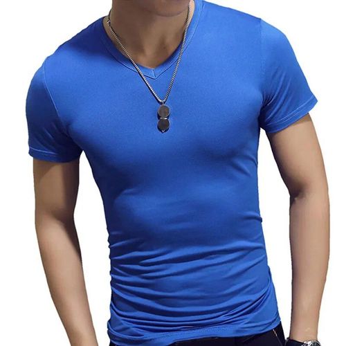T-Shirt Moulant À Manches Courtes Pour Hommes, Haut De Sport À Col En V, Chemise De Sport Mince, T-Shirt De Fitness, Chemise De Gym, Document Solide, Été