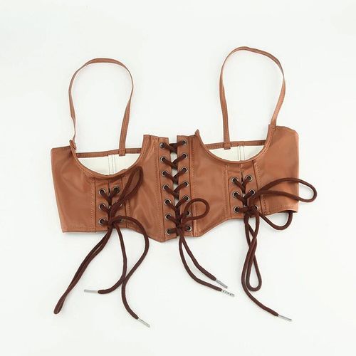 Ceinture Corset Large En Similicuir Pour Femme, Ceinture De Corps Amincissante, Ceinture De Smoking, Bandage À Trois Lacets, Gothique, Punk, Porte-Jarretelles