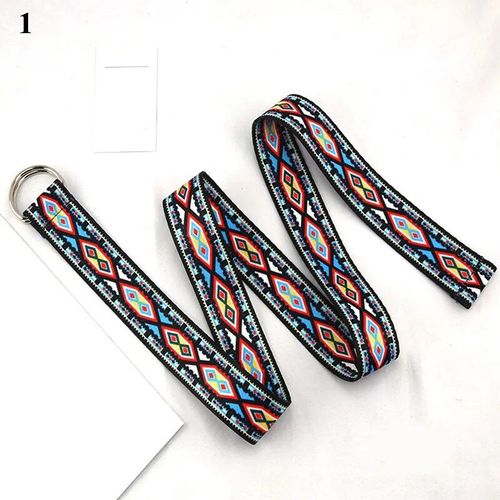 Ceinture En Toile Imprimée De Style Ethnique Pour Femmes, Anneau En D En Métal, Sangle De Taille Pour Robe En Jean, Surintendant Ser, Longue Décoration Colorée