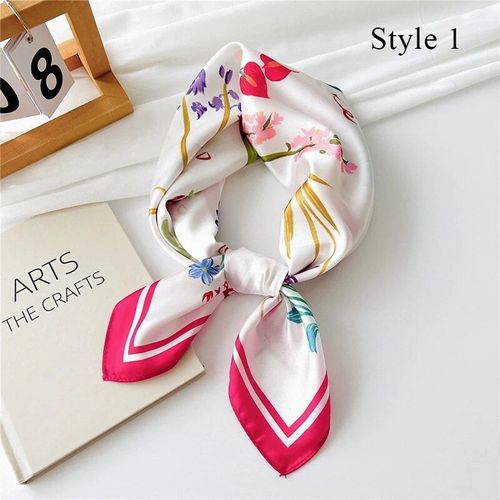 Injplanchers F-Foulard Imprimé Floral Abstrait Pour Femme, Design De Luxe, Petits Châles, Col Carré, Bandana, Foulard De Tête, 70cm