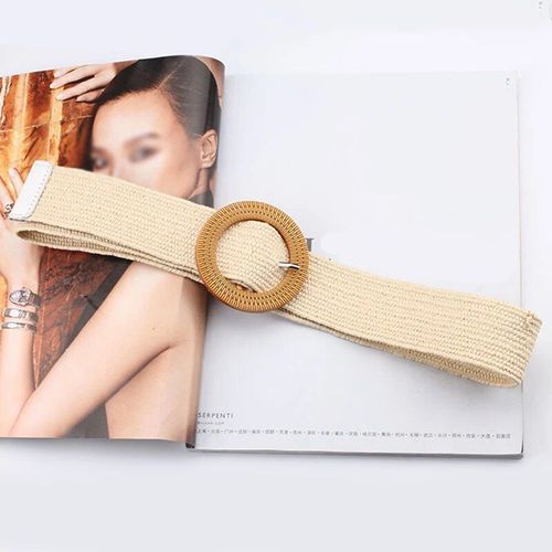 Ceinture Élastique Tressée En Bois Pour Femmes, Vintage, Boho, Paille, Décoration Pour Robe, Tricotée, Été