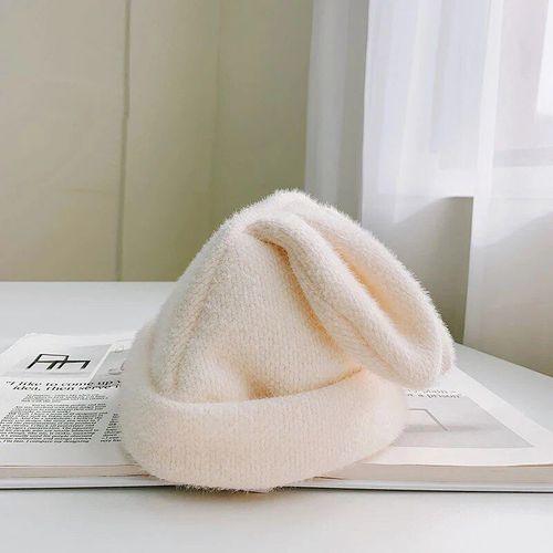 Chapeau Tricoté En Laine Pour Femmes, Mignon, Oreilles De Lapin, Pull, Doux, Automne Hiver, En Peluche D'agneau Coréen, En Vogue