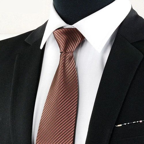 Chemise Noire Slim À Rayures Pour Hommes, Cravates À La Mode, Cravates De Mariage, Fête D'affaires, Classique, Décontracté, Présidence, Accessoires De Olympiques, 8cm