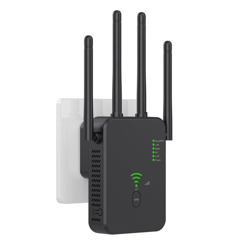 Répéteur WiFi, Double Bande 2.4G / 5G 1200Mbps repeteur WiFi, amplificateur WiFi ?Couvrant jusqu'à 10 000 Pieds carrés, 2 Ports LAN pour la Maison et Le Bureau, Facile à Utiliser