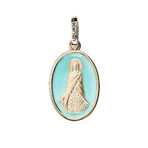 Pendentif Plaqué Or Ovale Sainte-Sara Fond Bleu Ciel