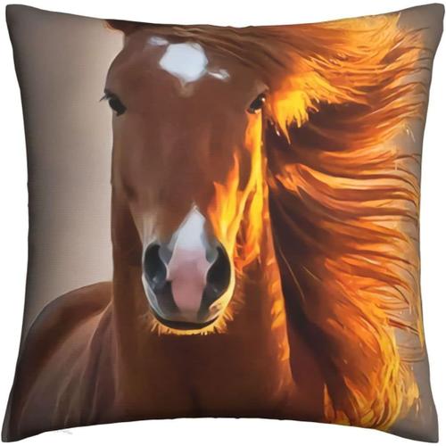 Housse De Coussin En Forme De Cheval De Sympathie, Taie D'oreiller Décorative Pour Décoration De Ferme, Décoration De Vacances, Décoration De Canapé, Décoration D'intérieur, Cheval