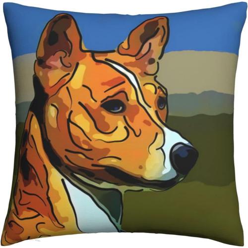 Pourquoi Le Basenji N'aboie Pas Housses De Coussin X Taies D'oreiller Décoratives Pour Décorations De Ferme Décoration De Vacances Décoration De Canapé À La Maison Ornements D'inté