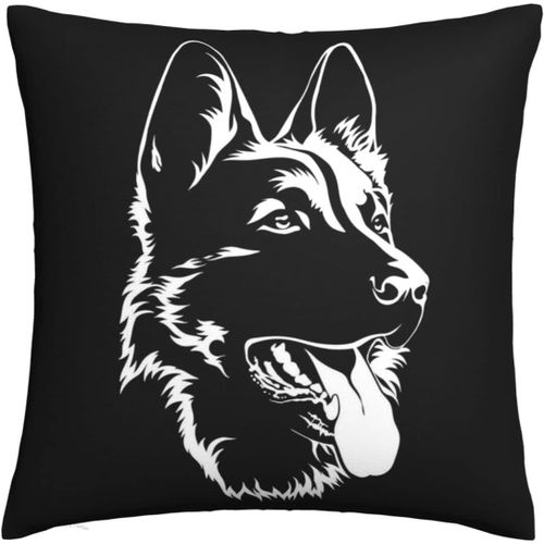 Housse De Coussin De Berger Allemand Noir, Taie D'oreiller Décorative, Carrée, Pour La Maison, Canapé, Chambre À Coucher, Salon, Blanc