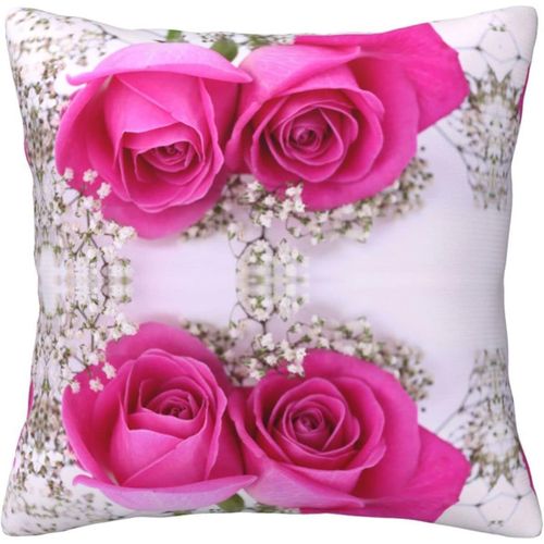 Housse De Taie D'oreiller En Coton Imprimé Rose, Taie D'oreiller Décorative, Protection Pour Chambre Et Canapé