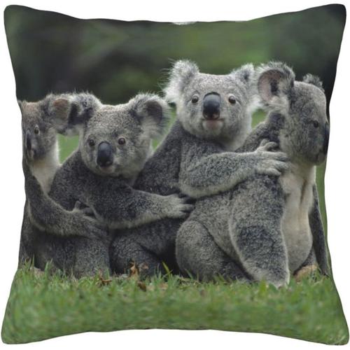 Mignon Koala Ours Taie D'oreiller Couvre Impression Coton Taie D'oreiller Décorative Protecteur Pour Chambre Canapéblackx