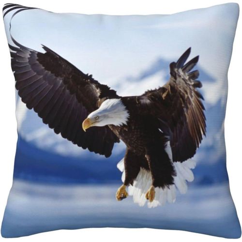 Housse De Taie D'oreiller En Coton Imprimé Aigle, Taie D'oreiller Décorative, Protection Pour Chambre, Canapé, Noir