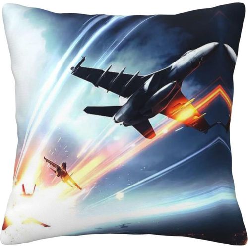 Housse De Taie D'oreiller En Forme D'avion, Taie D'oreiller Décorative En Coton Imprimé, Protection Pour Chambre, Canapé, Noir