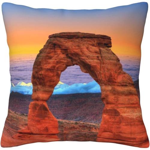 Arches Parc National Taie D'oreiller Couvre Impression Coton Taie D'oreiller Décorative Protecteur Pour Chambre Canapéblackx