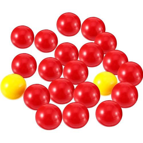 21 Pièces Jeu De Billes De Remplacement 1 Ensemble Balles De Remplacement De Jeu Compatible Avec Hungry Hungry Hippos, 19 Balles Rouges Et 2 Balles Jaunes