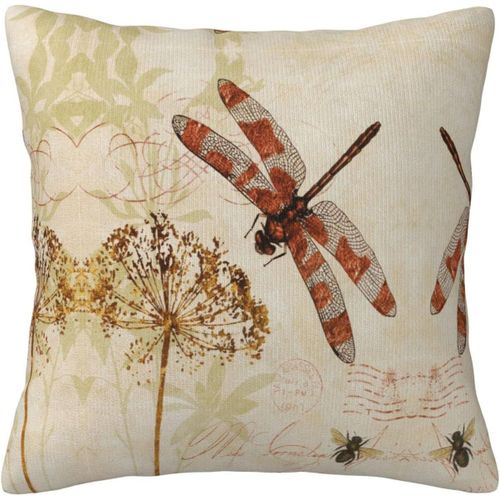 Housse De Taie D'oreiller Libellule Abeille, Décorative, Imprimée, Pour Chambre Et Canapé, Cmxcm