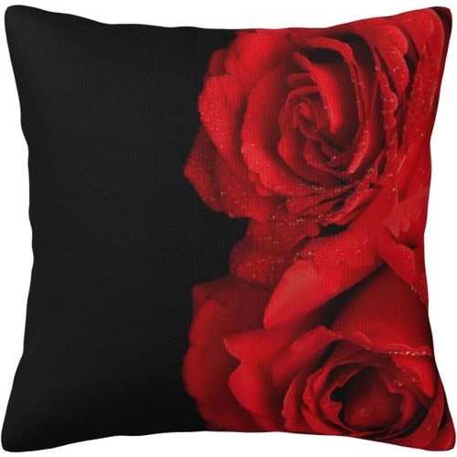 Housse De Taie D'oreiller Rose Rouge, Taie D'oreiller Décorative Imprimée Pour Chambre Et Canapé Cmxcm
