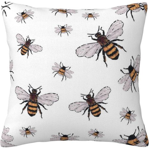 Housse De Taie D'oreiller Avec Abeilles Amusantes, Décorative, Imprimée, Pour Chambre Et Canapé, Cmxcm