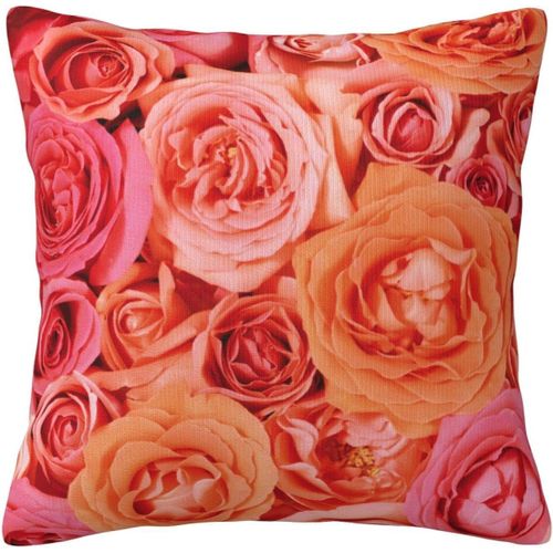Housse De Taie D'oreiller Rose Orange, Taie D'oreiller Décorative Imprimée Pour Chambre Et Canapé Cmxcm