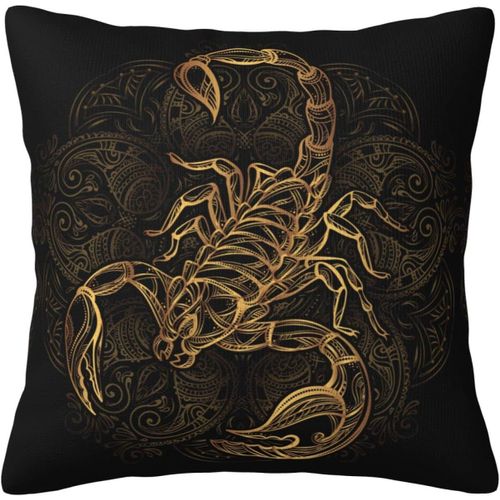 Housse De Taie D'oreiller Scorpion Doré, Taie D'oreiller Décorative Imprimée Pour Chambre Et Canapé Cmxcm